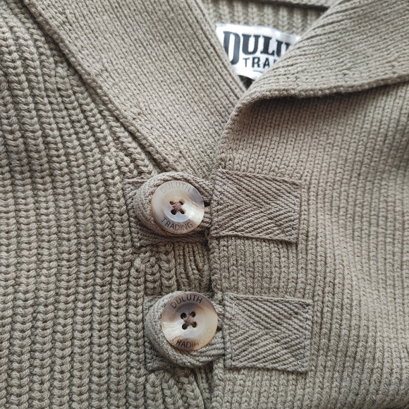 Duluth Trading Co Men's FISHERMANS SWEATER in Olive US LTALL - Picture 1 of 14